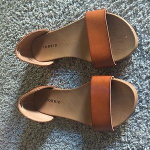 Torrid Brown Slip On Sandals Size 9WW